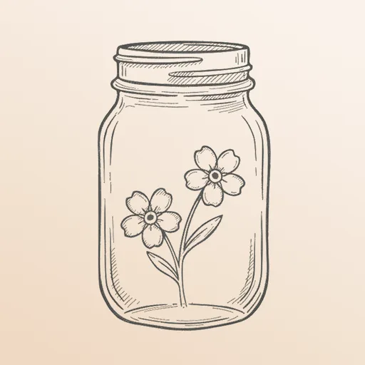 ForgetMeNot app icon — a jar holding forget-me-not flowers